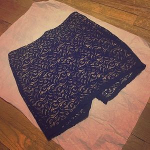 Black and nude lace skirt